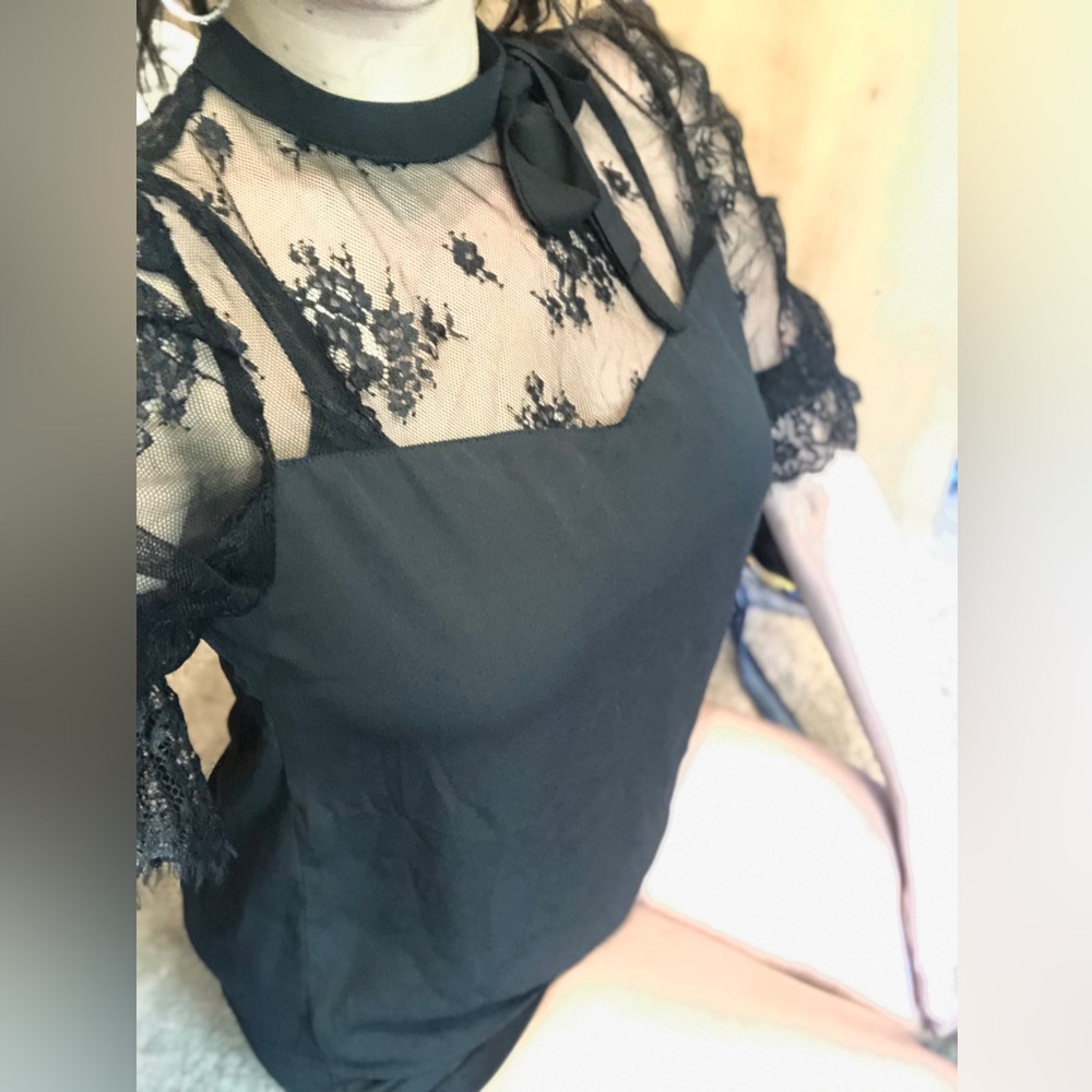 Sheer lacy dress shirt